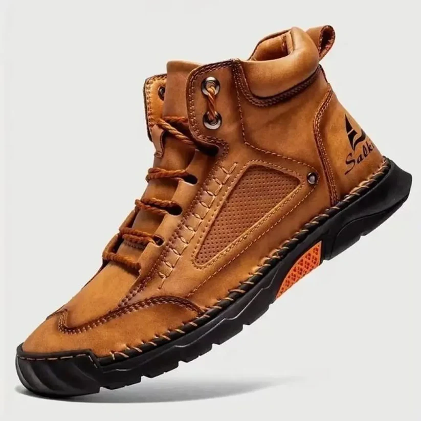 🔥Last Sale🔥Men's Comfortable Handmade Leather Boots – Waterproof, Arch Support, Pressure Relief, Spacious Toe Box Outdoor Leather Shoes