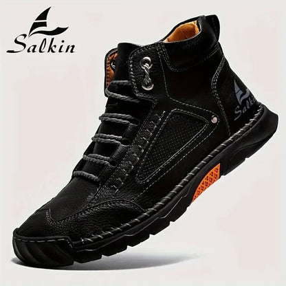 🔥Last Sale🔥Men's Comfortable Handmade Leather Boots – Waterproof, Arch Support, Pressure Relief, Spacious Toe Box Outdoor Leather Shoes