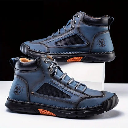 🔥Last Sale🔥Men's Comfortable Handmade Leather Boots – Waterproof, Arch Support, Pressure Relief, Spacious Toe Box Outdoor Leather Shoes