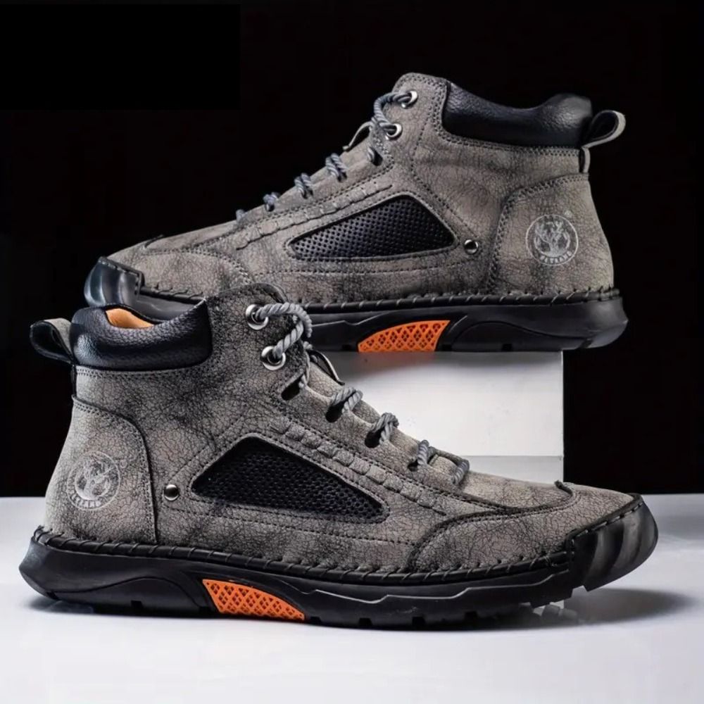 🔥Last Sale🔥Men's Comfortable Handmade Leather Boots – Waterproof, Arch Support, Pressure Relief, Spacious Toe Box Outdoor Leather Shoes